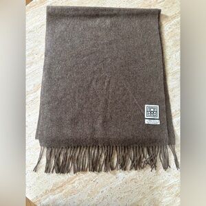 Toteme Classic Brown 100% Virgin Wool Scarf with Fringe